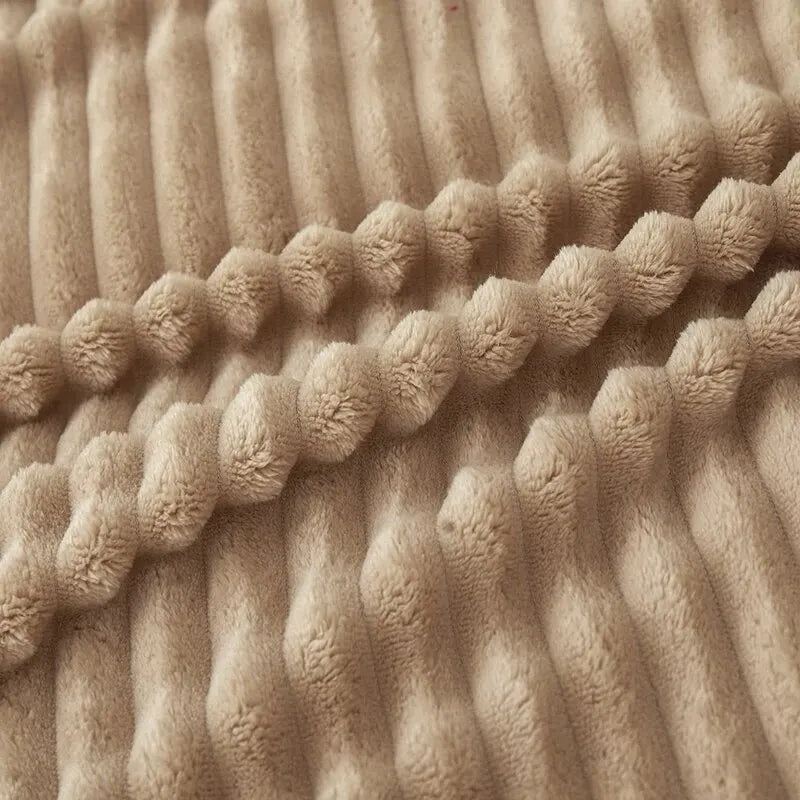Cobertor de flanela listrado de cor sólida GOLFINHO
